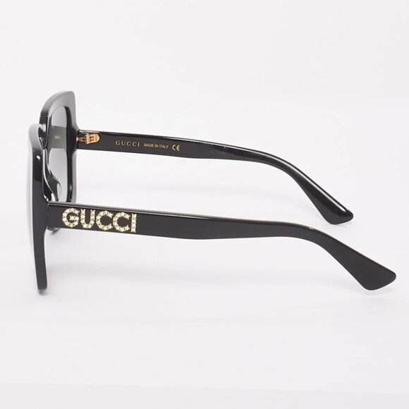 Gucci sunglasses rhinestone bling crystal black silver oversized frame rare - Picture 4 of 5